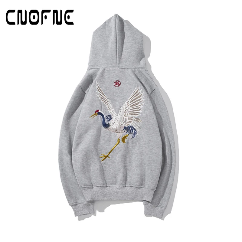 

WOMEN'S HOODIES Chinese Embroidery crane COAT WOMEN Hoodies 2018 Winter Chinese style Femmes hoody Casual Sweatshirts Streetwear