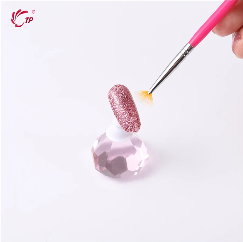 TP кисть для рисования ручка дизайна ногтей Веерная форма блестящая пудра