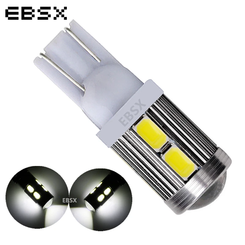 EBSX 100 шт. T10 10SMD 5630 объектив светодиодный 10 smd 5730 168 светильник автостайлинг