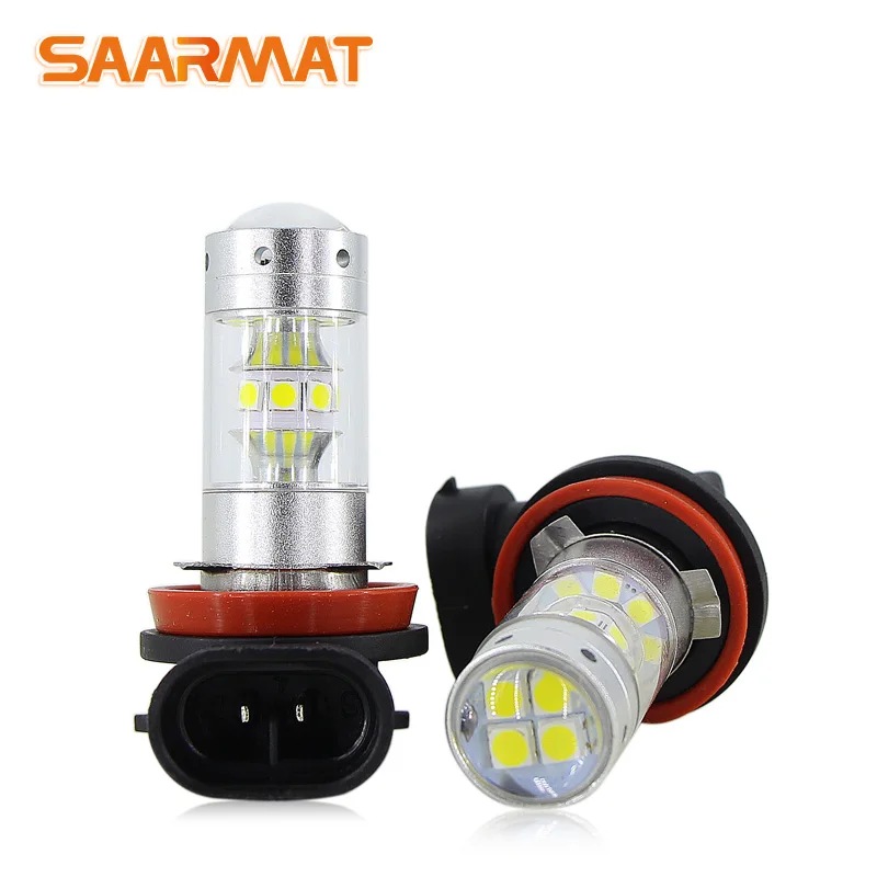 2* Led Canbus H11 H8 DRL Противотуманные фары лампа для объектив ночного видения Genesis Elantra Coupe Santa Fe XL Белый@ 12 В