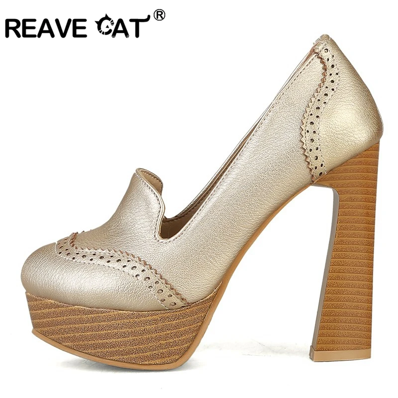 REAVE CAT/женские туфли-лодочки на высоком каблуке женская обувь платформе модные