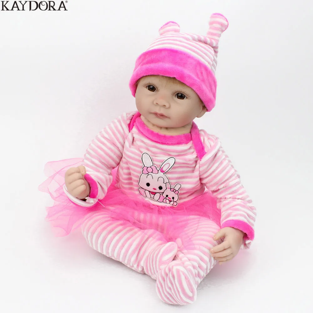 KAYDORA Reborn Baby Doll Girl Cloth Body Handmade 22 inch Kids Realistic Lifelike Soft Silicone Newborn Bebe | Игрушки и хобби