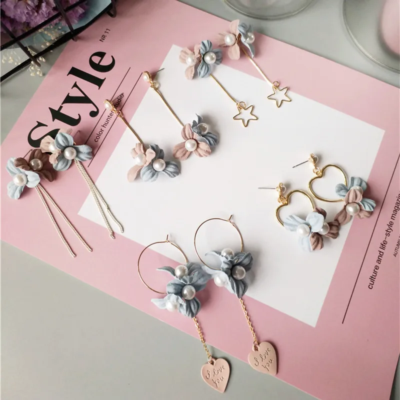 high quality Korean version Women's earrings sweet Wild fashion Baroque Fresh Flower Beautiful gift Girls accessories jewelry |