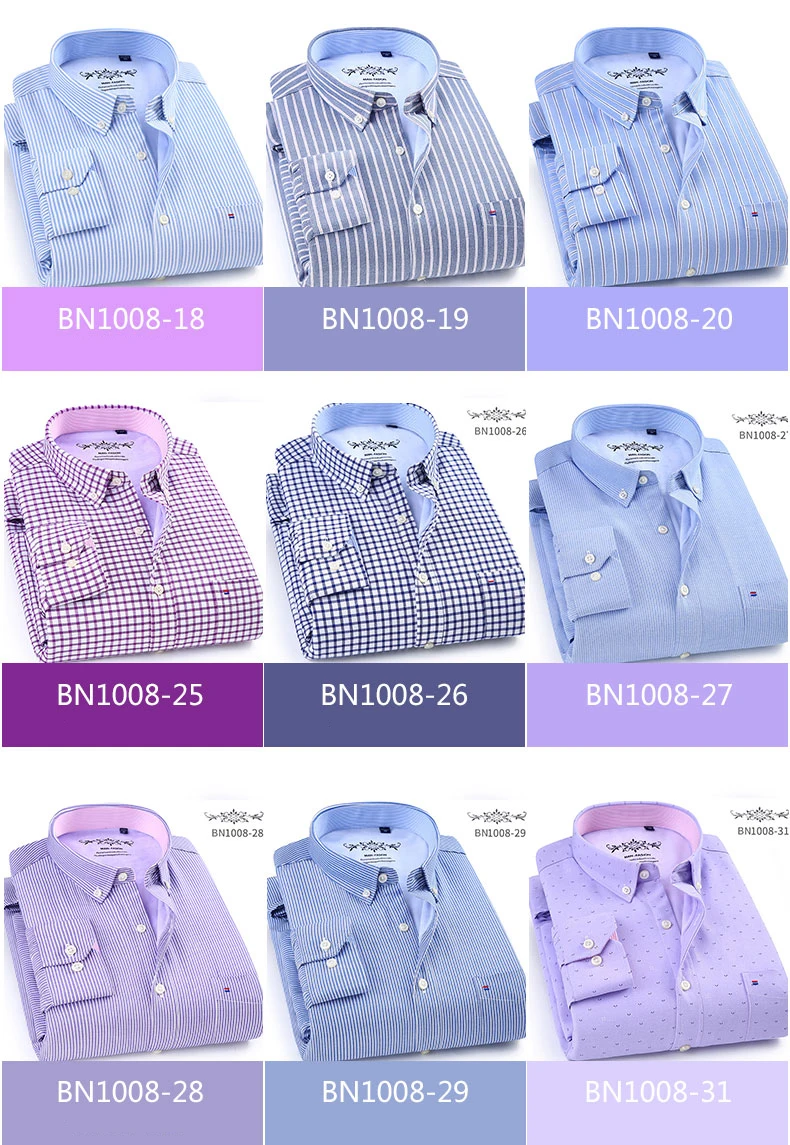 Winter mens work shirts striped solid color Long sleeve social men dress shirt oxford male shirts Plus size 4XL White color