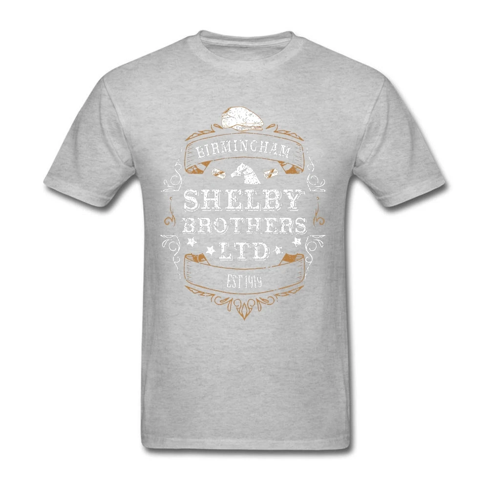 Peaky Blinders футболка с коротким рукавом мужская одежда поп Команда Хлопок Crewneck плюс размер ТВ 3d футболки - Цвет: Серый