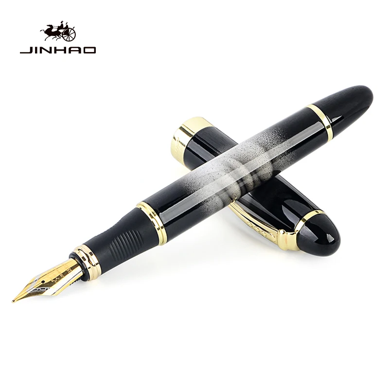 Ручка перьевая Jinhao 450 полностью металлическая с золотистым зажимом|Перьевые