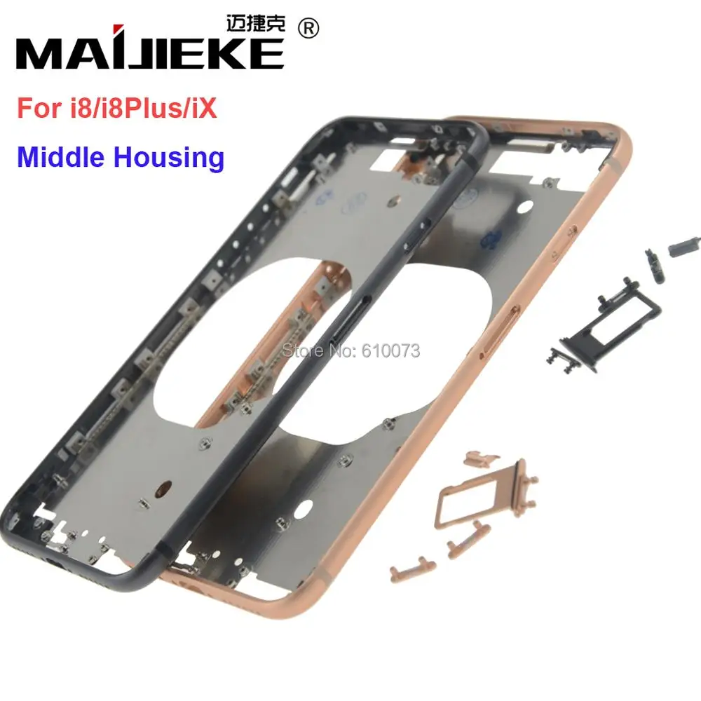

MAIJIEKE New Front Bezel Chassis Frame For iphone X 8 8G 8 Plus Back housing Middle Frame with Side Buttons Set Replacement Part