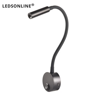 New Black No Plug Настенный светильник lmap-бра с зажимом, 3 Вт, лампа для спальни, переключатель включения/выключения, белый, серебристый, черный, гибкий светильник для дома, прикроватный светильник для чтения s - Цвет абажура: New Black No Plug