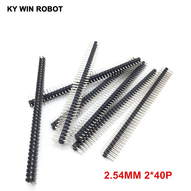 

10PCS 2.54mm 2 x 40 Pin Male Double Row Pin Header Strip