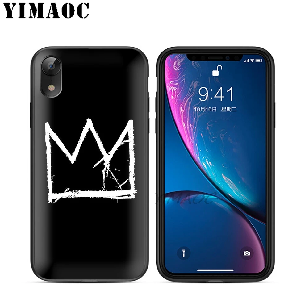 YIMAOC ТВ-шоу Crown Мягкий ТПУ Черный силиконовый чехол для iPhone X или 10 8 7 6 6S Plus 5 5S SE Xr Xs Max