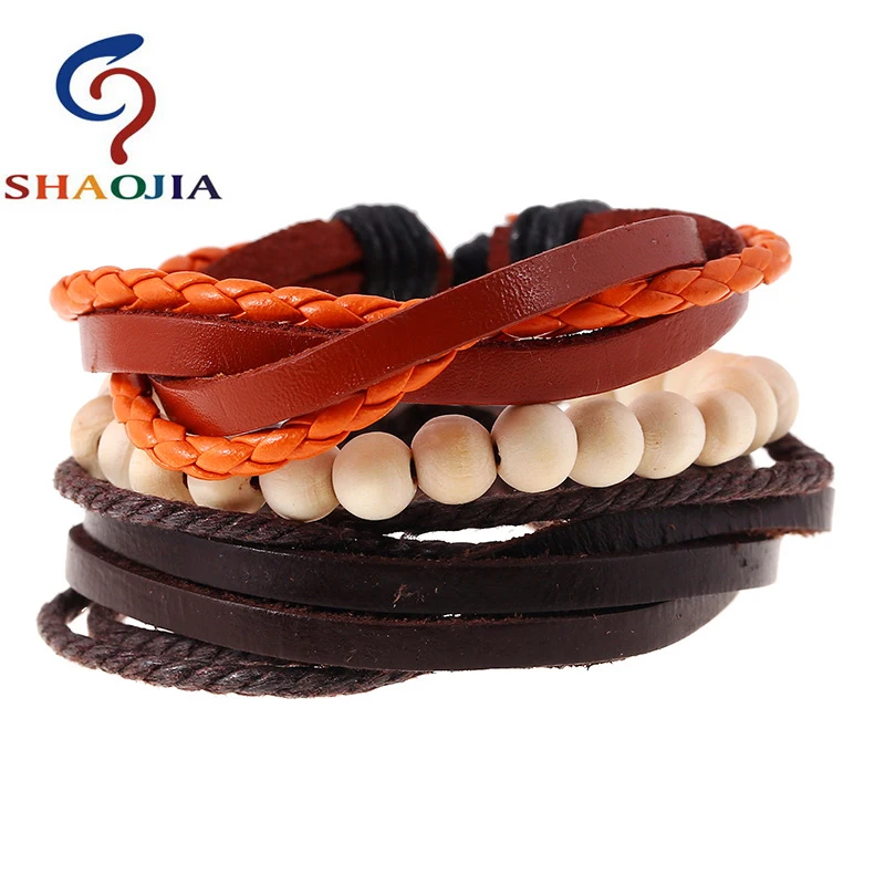 Японский регги красный желтый зеленый вязаный кожаный браслет браслеты Будды