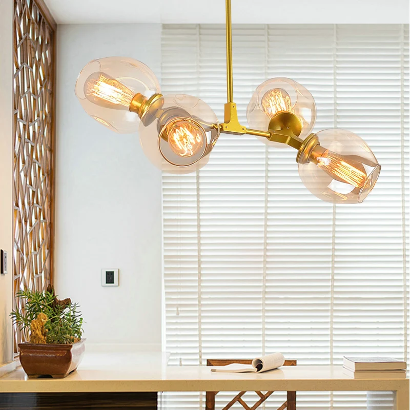 Modern Glass Ball Pendant Lights Lampshade Lamp Kitchen Hanging Light Fixture Lustre de Led Ceiling luminaire | Лампы и освещение