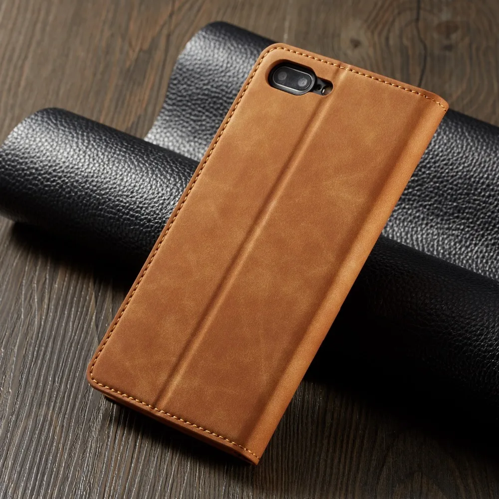 Роскошный кожаный деловой Чехол бумажник для телефона iPhone 7 8 чехол с магнитной