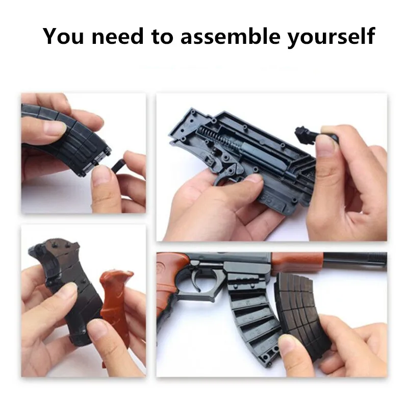 Сборная пластиковая модель пистолета может стрелять строительный блок пистолет