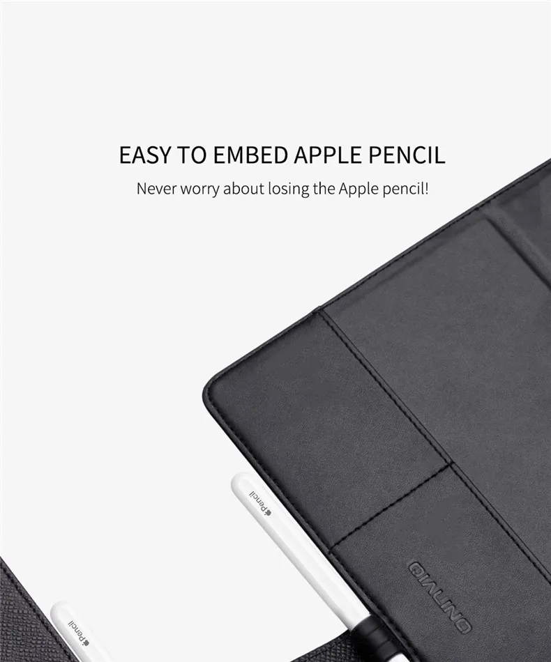 QIALINO, Ультратонкий чехол из натуральной кожи для iPad Pro 12,9, откидной чехол с подставкой и отделениями для карт, Чехол для iPad Pro 11