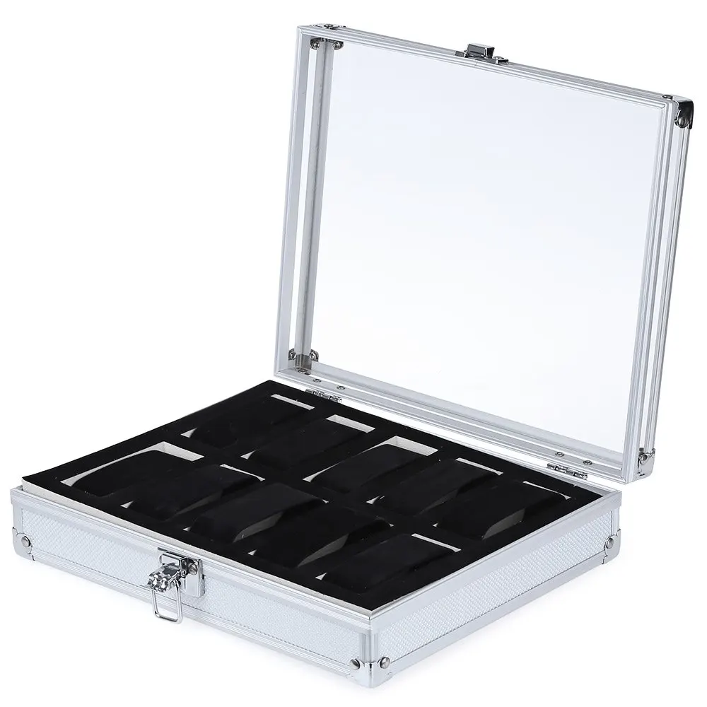10 Grid Leather Watch Case Jewelry Display Collection Storage Organizer Box Holder caja reloj caixa de relogios | Наручные часы