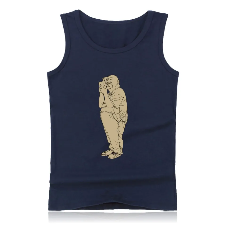 Забавные топы на бретельках с кошкой для отца и мужская рубашка без рукавов