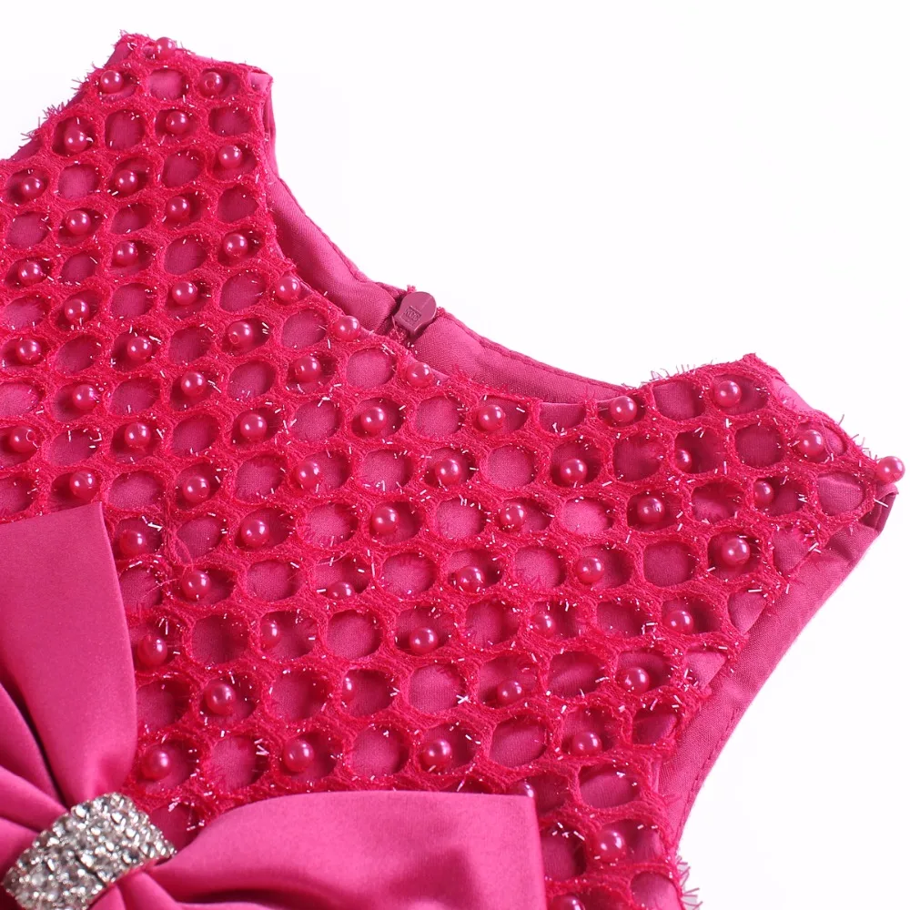 Ярко-розовые Простые Платья с цветочным узором для девочек платья молодых