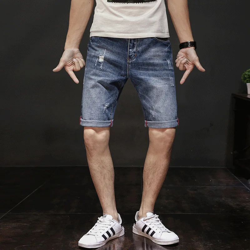 Шорты gerшри мужские джинсовые пятиконечные Дышащие Короткие штаны из денима с