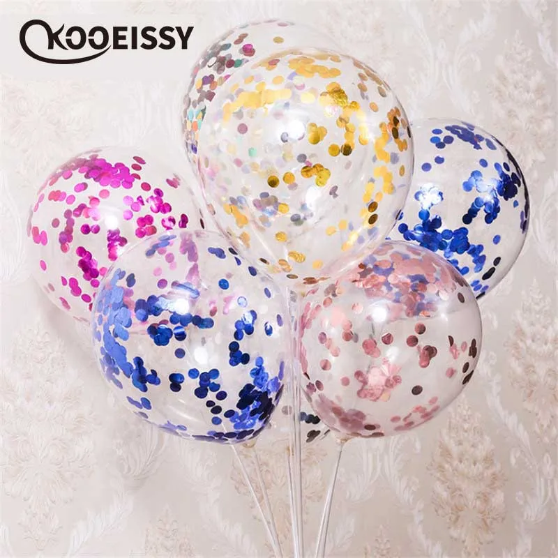 5 шт конфетти воздушные шары прозрачные латексные для свадебного украшения с