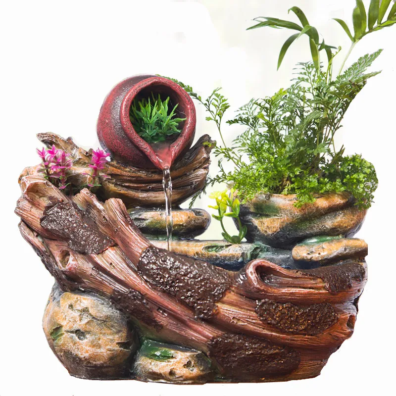 Водный пейзаж украшение для дома комнатный fleshier завод Бонсай lucky rockery водный