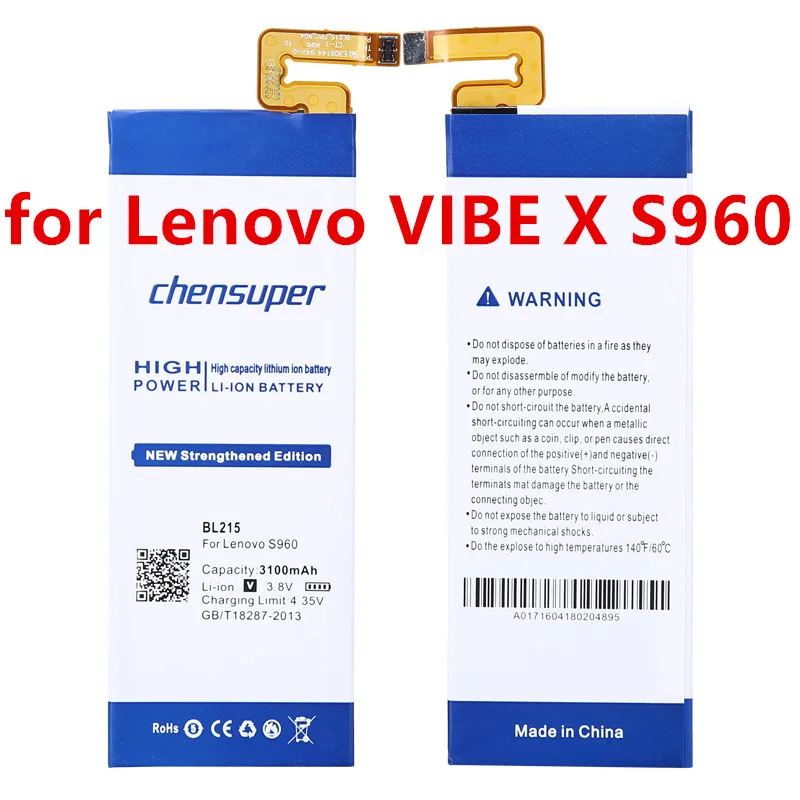 Chensuper 3100mAh BL 215 BL215 батарея для lenovo VIBE X S960 S968T батарея
