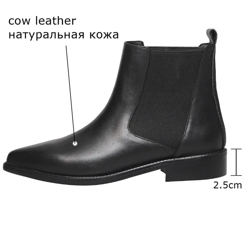 YINKOGET/Модные женские ботинки из натуральной кожи ботильоны на низком каблуке