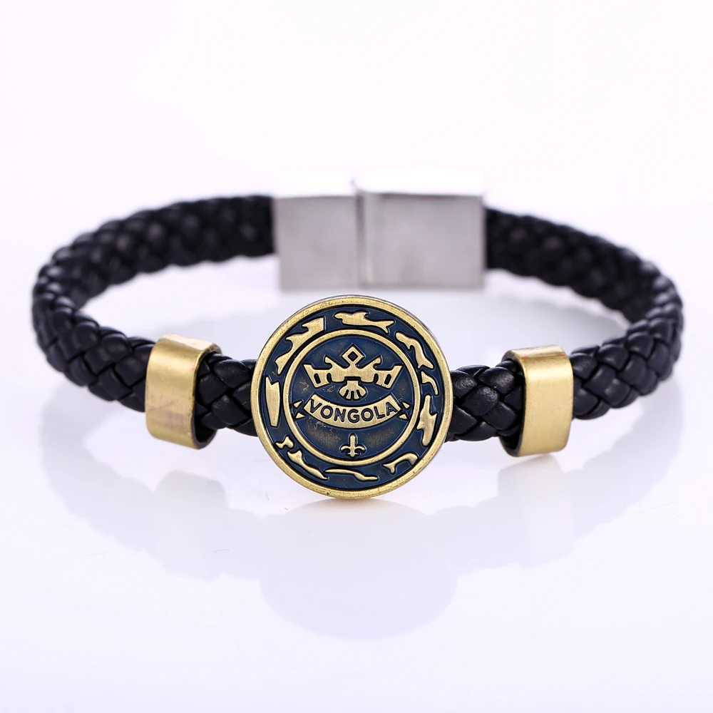 Горячие аниме репетитор логотип браслеты кожаные тканые Панк стиль мужчины