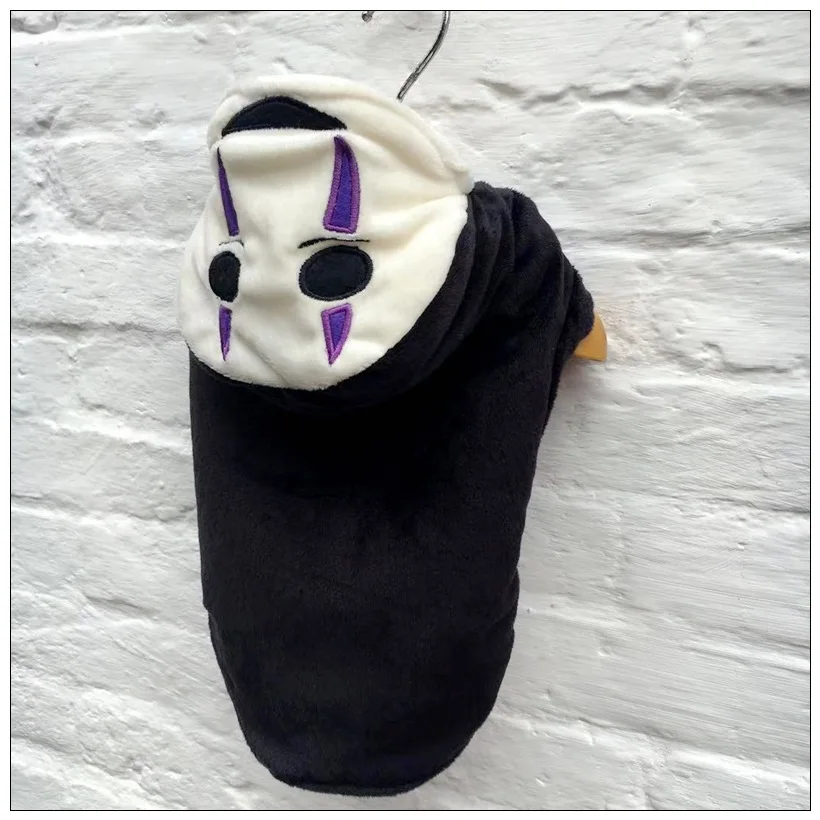 Черный призрак Хэллоуин собака вечерние костюмы наряд зима теплая флисовая