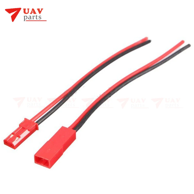 

50pairs 2 Pin JST Plug Socket Connector M to F 110mm Cable Wire Red Black