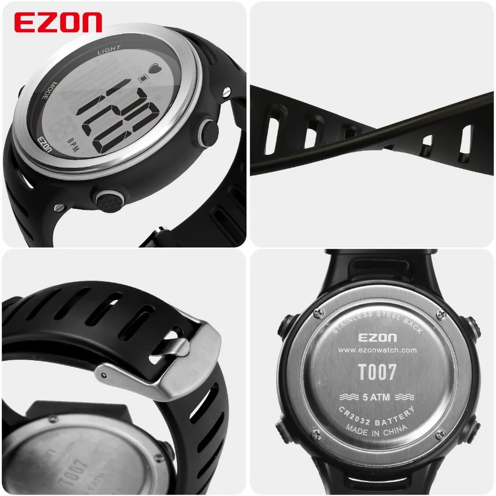 Новое поступление EZON T007 монитор сердечного ритма цифровые часы Будильник Секундомер для мужчин и женщин открытый бег спортивные часы с нагрудным ремешком