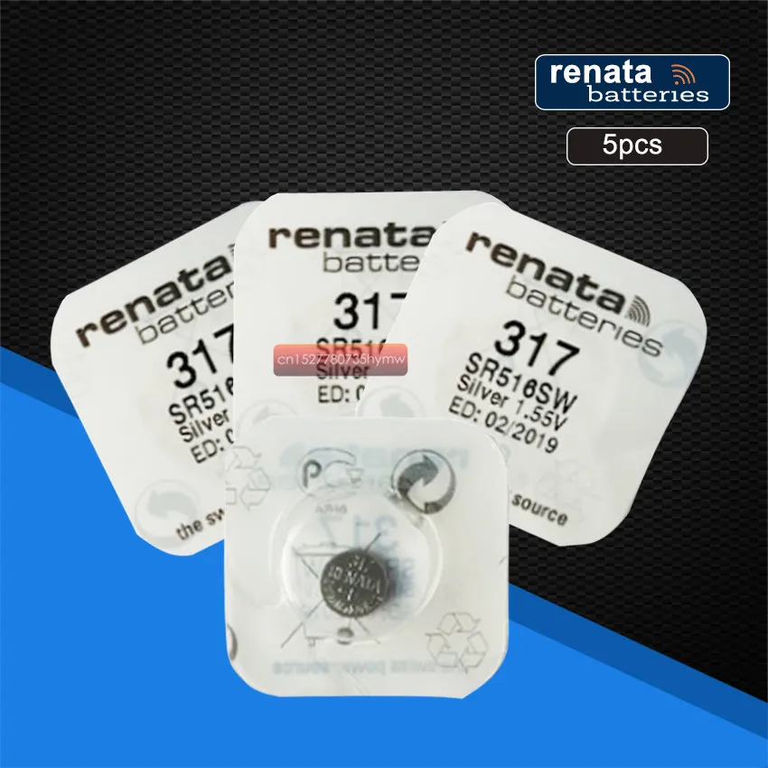 5 упаковок Renata длительный срок службы 317 SR516SW SR62 D317 V317 часы батарея Серебряный