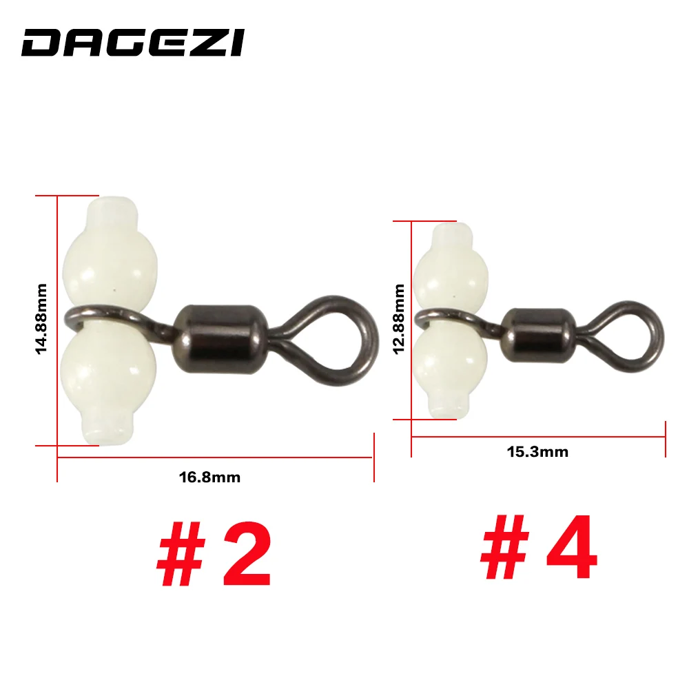 Светящийся рыболовный соединитель DAGEZI 50 шт./лот поплавковый поворотный Вертлюг