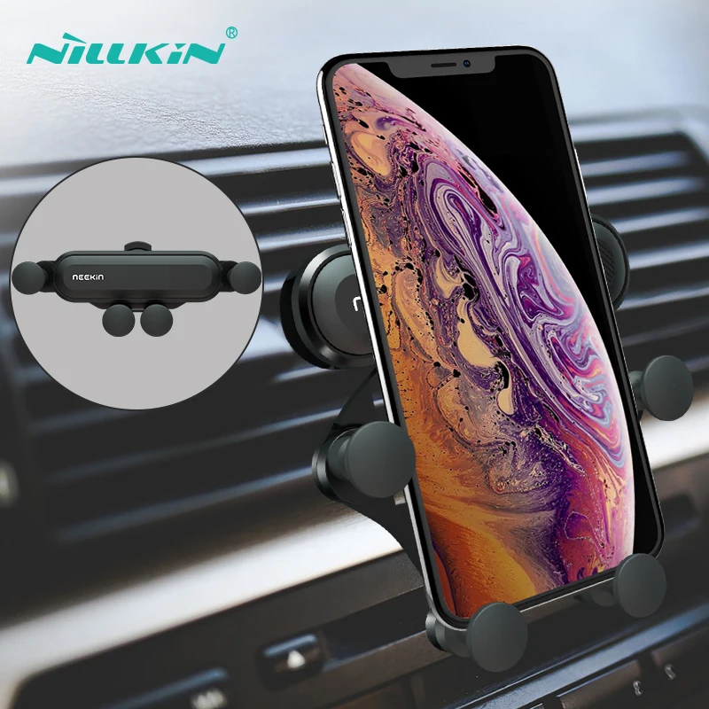 Держатель для телефона NILLKIN, подставка для iPhone 8X7, гравитационная подставка для телефона samsung S9 S8, поддержка 4-6,5 дюймов, держатель в автомобиль, зажим на вентиляционное отверстие