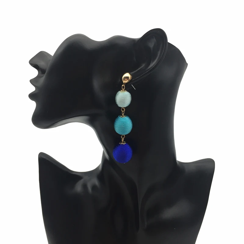 3 цвета золотого великолепные Разноцветные серьги с подвесками в виде шара для