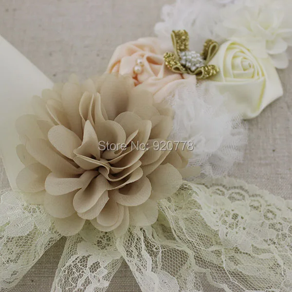 1 шт Цветочный бежевый и слоновой кости свадебный пояс Винтажный стиль цветок для