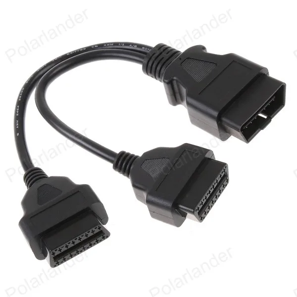 Горячая 16 Pin OBD 2 сплиттер кабель для автомобильного сканера Мужской Двойной Женский Y разъем расширенный кабель-адаптер
