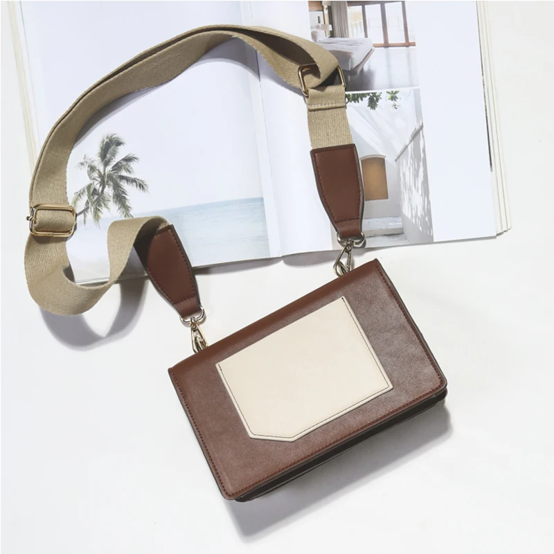 2018 Ins мода широкий плечевой ремень сумка для Для женщин искусственная кожа Crossbody