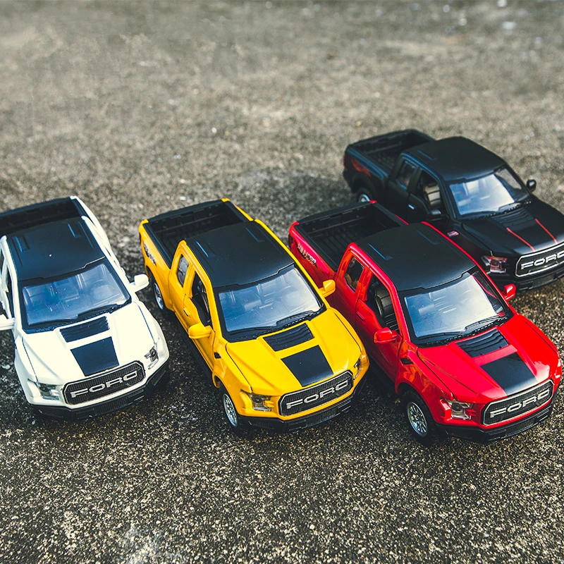 1:32 Ford Raptor F150 Pickup Refitl MINI AUTO Alloy Pull Back Diecast модель автомобиля игрушка для детей со
