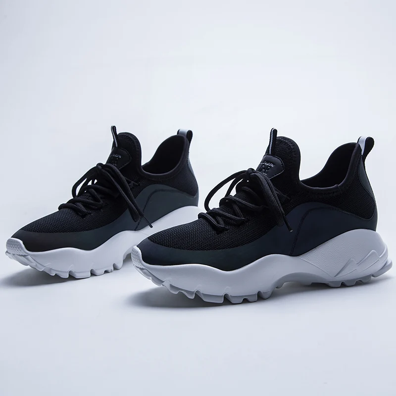 Высококачественные удобные повседневные Черные кроссовки в уличном стиле для