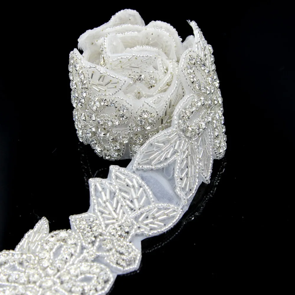 1 ярд 6 см ширина Блестящий горный хрусталь Аппликация Прозрачный кристалл