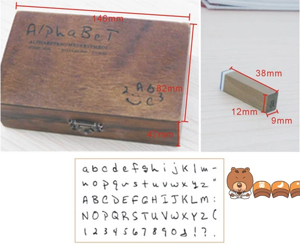 70 шт. DIY Декор деревянный штамп вертикально нижние буквы Алфавит символ цифры Ретро резиновые штампы в деревянной коробке