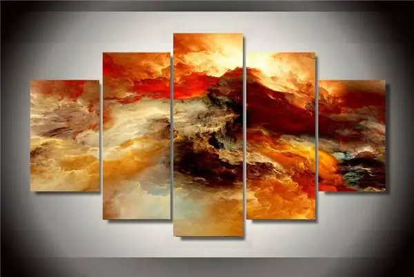 Hd Печать абстрактных цветов облака группа картина холст печать декор комнаты