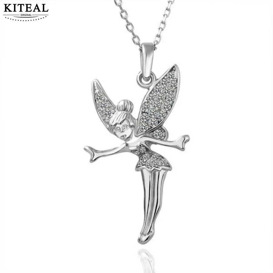 Kiteal 2017 новейший Ангел девушка танцующий colar diy Женщины Крылья Ангела серебряный