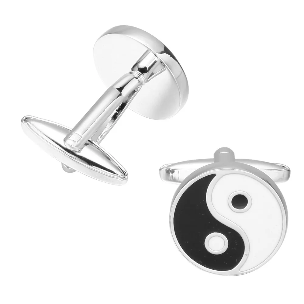 MeMolissa витрина запонки винтажные Taoist Taiji фигурка серебристые белые черные