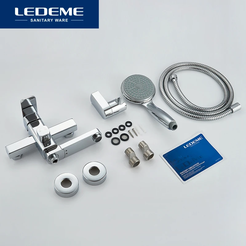 ledeme bathtub faucet hot and cold bath faucet bathroom faucet set bathroom mixer with hand spray shower head mixer taps l3233 free global shipping