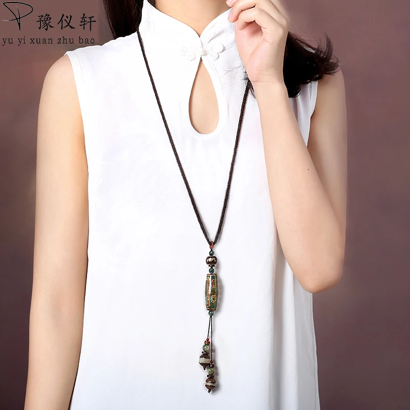 Цепочка для свитера длинная оригинальная подвеска в виде шара ветра