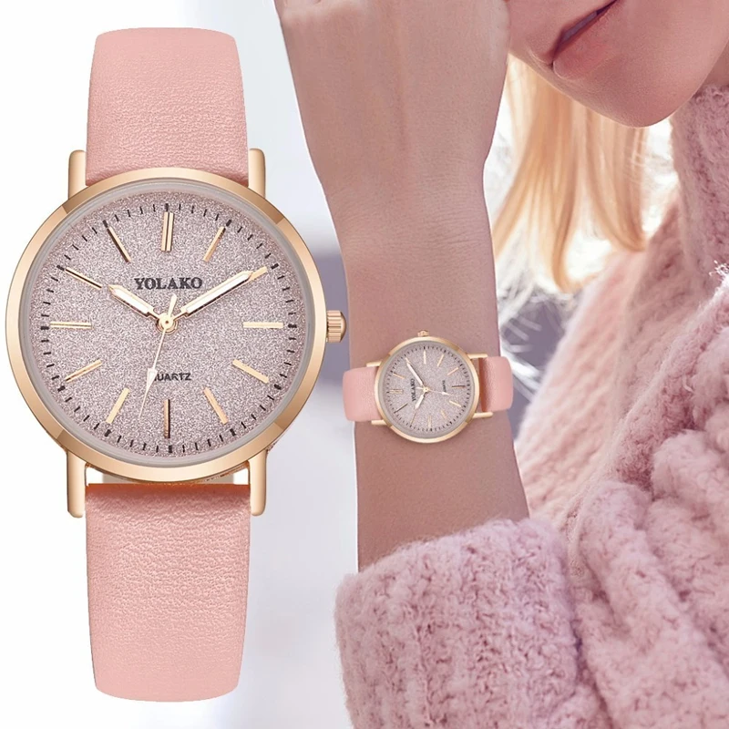 2019 цветов часы женские матовые сенсорные повседневные кварцевые розовое золото