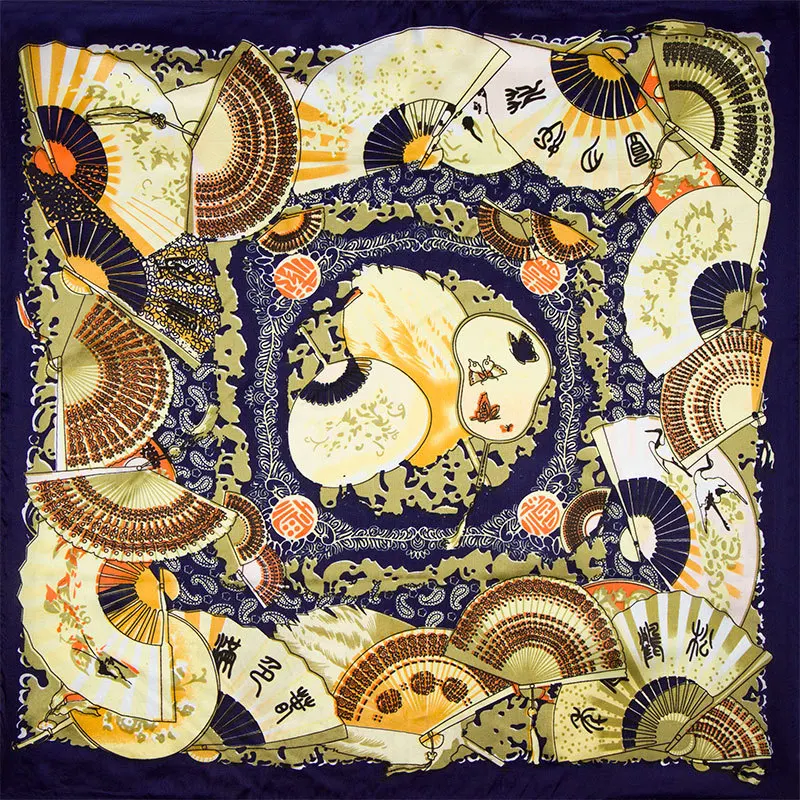 Женский шарф из 100% шелка маленький квадратный шелковый с принтом мини-шелковая