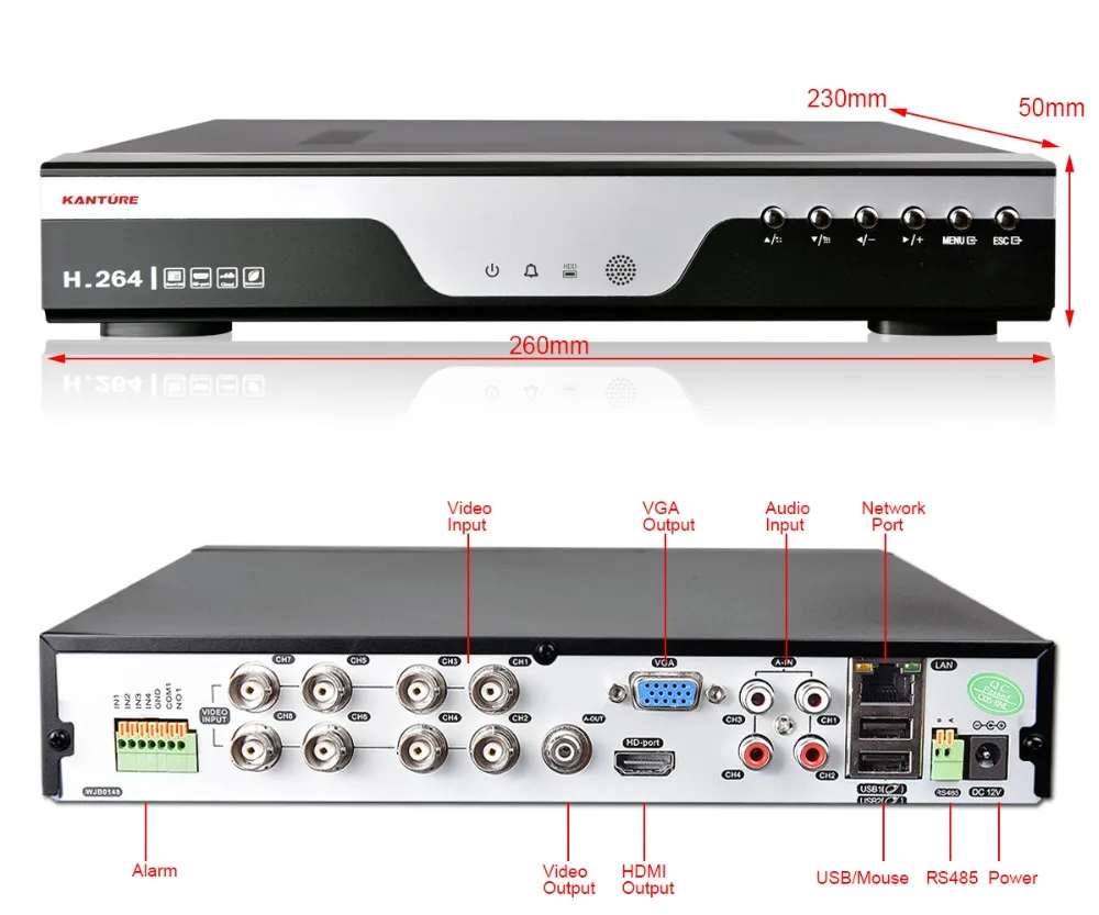 Сетевой видеорегистратор KANTURE 8CH 4MP 2688*1520 AHD DVR TVI CVI для 4-мегапиксельной IP-камеры P2P
